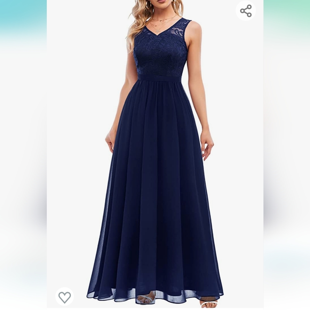Navy bridesmaid, wedding guest dress. Small.